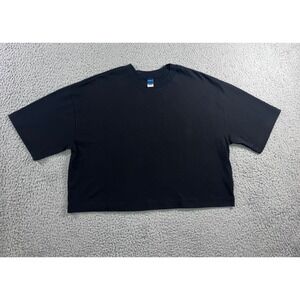 Old Navy Vintage‎ Tee T Shirt Women Small Crop Black Basic Oversized Baggy Loose